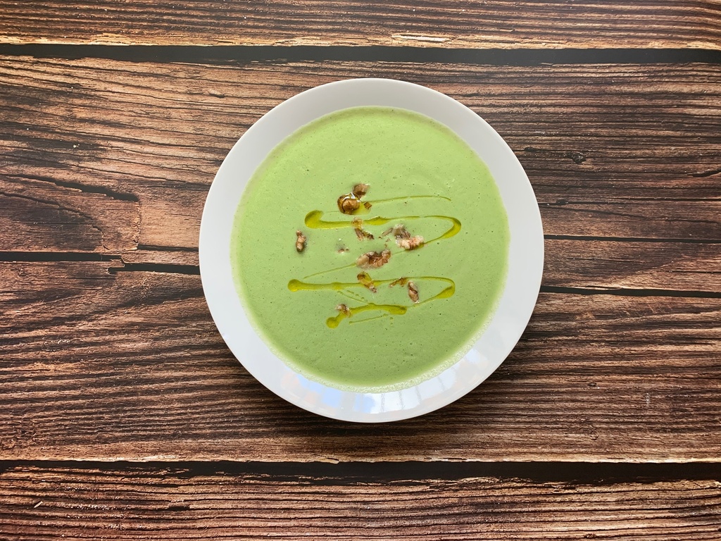 Pea and Pumpkin Seed Puree with Microgreens